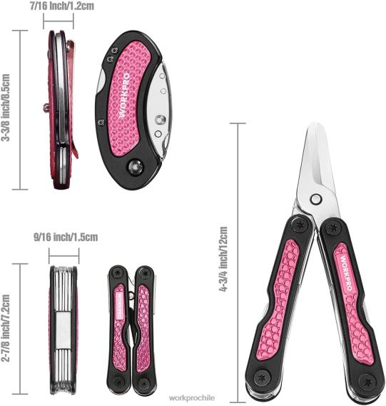 Juego de cuchillos multiusos y herramientas múltiples. WORKPRO JDN8Z44 rosa herramienta