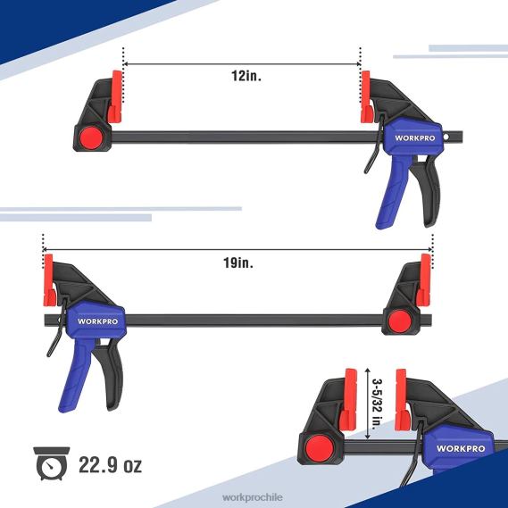 Abrazaderas de barra de 2 piezas para carpintería, abrazadera/esparcidor de una mano de 300 libras de servicio mediano WORKPRO JDN8Z118 moderno herramienta