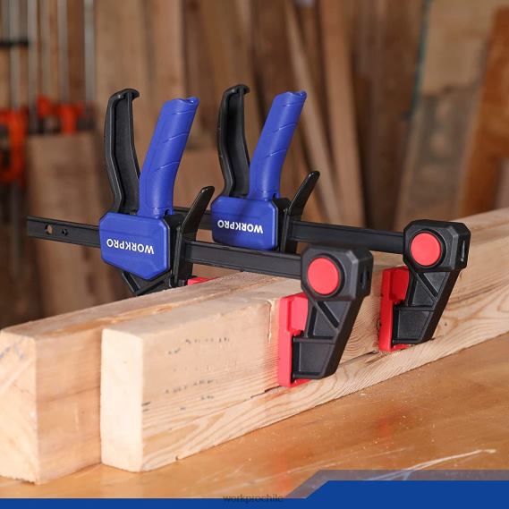 Abrazaderas de barra de 2 piezas para carpintería, abrazadera/esparcidor de una mano de 300 libras de servicio mediano WORKPRO JDN8Z123 útil herramienta