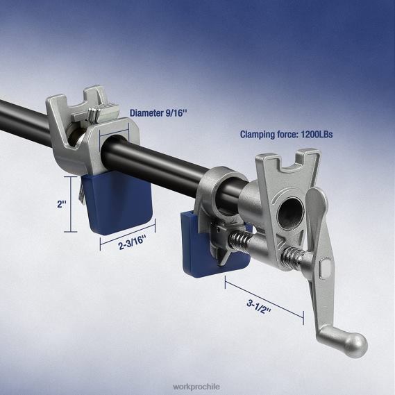Abrazaderas de tubo de 2 piezas, abrazaderas de tubo livianas de fundición a presión de aluminio WORKPRO JDN8Z124 negro herramienta
