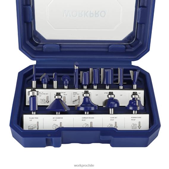 Juego de brocas para enrutador de 15 piezas, brocas para enrutador de carburo de tungsteno con vástago de 1/4 de pulgada WORKPRO JDN8Z130 moderno herramienta