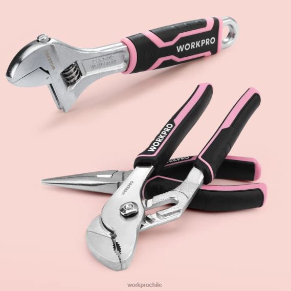 Juego de herramientas de 55 piezas, destornillador inalámbrico giratorio de 3,7 V y kit de herramientas para el hogar WORKPRO JDN8Z264 rosa herramienta