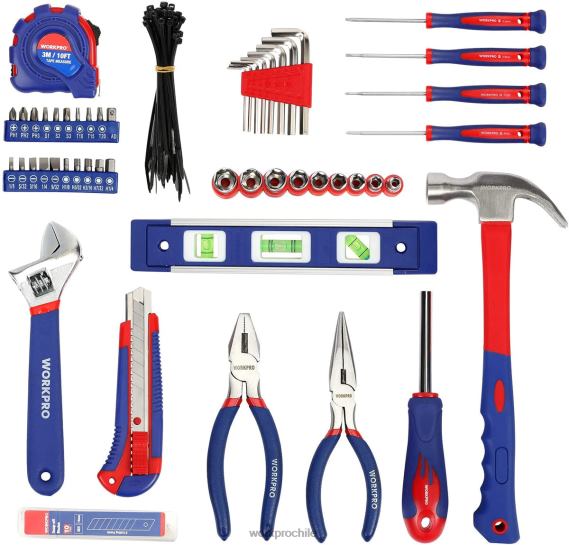 Juego de herramientas de mano para el hogar con cajón de cocina de 100 piezas con bolsa fácil de llevar WORKPRO JDN8Z304 útil herramienta