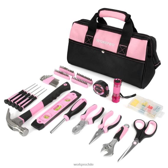 Juego de herramientas de reparación para el hogar de 106 piezas para dama con bolsa de almacenamiento abierta de boca ancha WORKPRO JDN8Z245 útil herramienta
