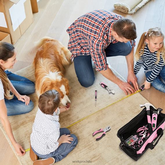 Juego de herramientas de reparación para el hogar de 106 piezas para dama con bolsa de almacenamiento abierta de boca ancha WORKPRO JDN8Z245 útil herramienta