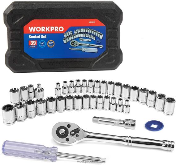 Juego de herramientas mecánicas con llave de vaso de 39 piezas con caja de herramientas métrica y sae WORKPRO JDN8Z310 útil herramienta