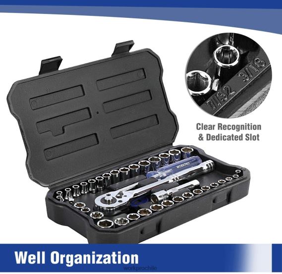 Juego de herramientas mecánicas con llave de vaso de 39 piezas con caja de herramientas métrica y sae WORKPRO JDN8Z310 útil herramienta