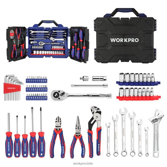 Juego de herramientas mecánicas de 87 piezas, kit de herramientas manuales con caja de herramientas de almacenamiento WORKPRO JDN8Z305 moderno herramienta