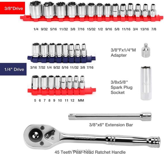 Juego de herramientas mecánicas de 87 piezas, kit de herramientas manuales con caja de herramientas de almacenamiento WORKPRO JDN8Z305 moderno herramienta