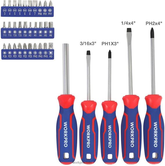 Juego de herramientas mecánicas de 87 piezas, kit de herramientas manuales con caja de herramientas de almacenamiento WORKPRO JDN8Z305 moderno herramienta