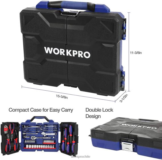 Juego de herramientas mecánicas de 87 piezas, kit de herramientas manuales con caja de herramientas de almacenamiento WORKPRO JDN8Z305 moderno herramienta