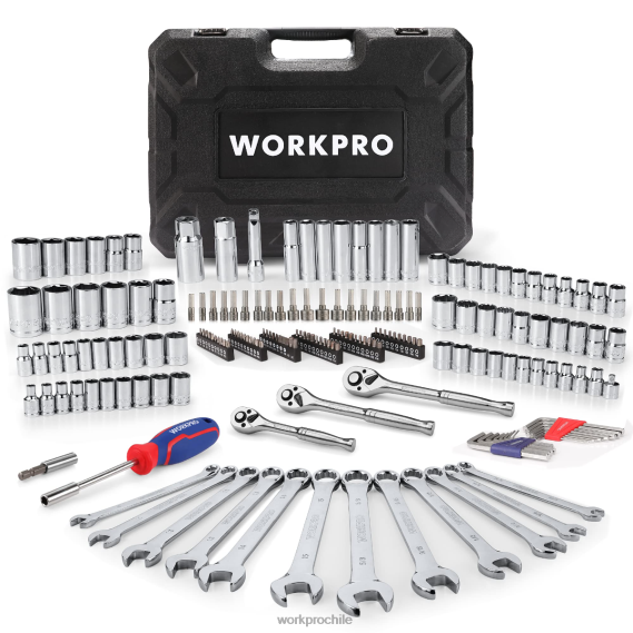 Juego de herramientas mecánicas, juego de llaves de tubo de 192 piezas con estuche de almacenamiento. WORKPRO JDN8Z311 útil herramienta