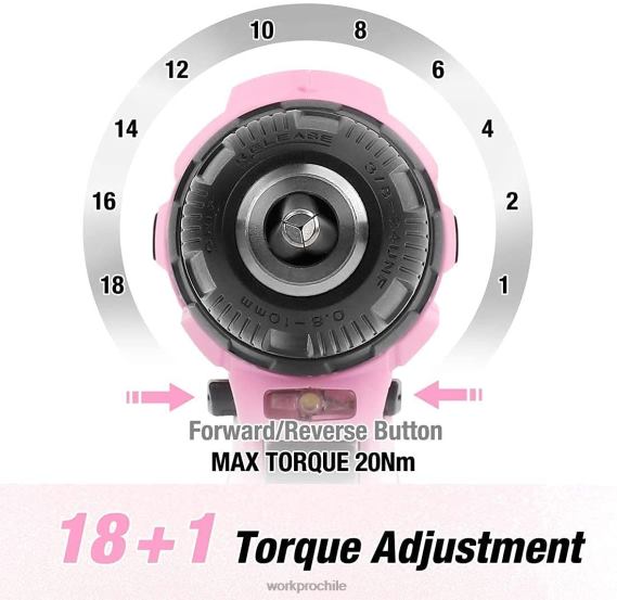Juego de taladro y destornillador inalámbrico, destornillador eléctrico de 12v, kit de herramientas para mujer WORKPRO JDN8Z263 rosa herramienta