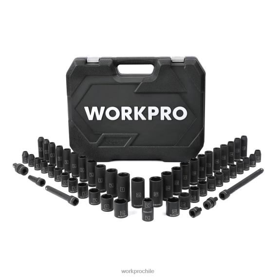 Juego de vasos de impacto de 55 piezas con barras de extensión, vasos de acero CR-V de primera calidad, SAE y métricos con estuche de almacenamiento mejorado WORKPRO JDN8Z307 moderno herramienta