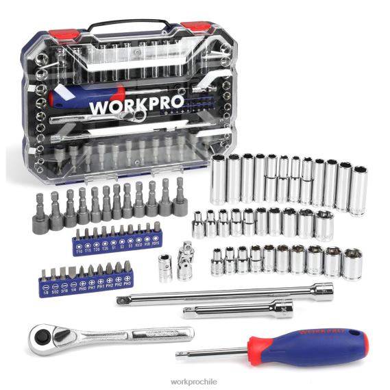 Juego de vasos, juego de vasos de 70 piezas con trinquete de liberación rápida, métrico y sae WORKPRO JDN8Z308 moderno herramienta