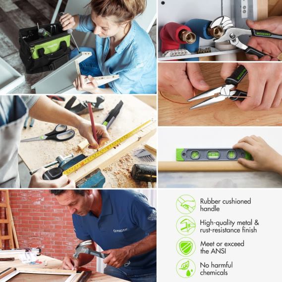 Kit combinado de taladro inalámbrico de 157 piezas con iones de litio inalámbricos de 20 V WORKPRO JDN8Z259 rosa/gris herramienta