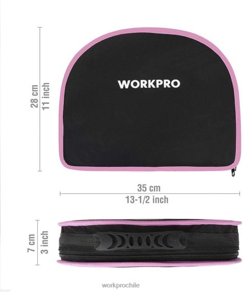 Kit de herramientas de 103 piezas con bolsa redonda fácil de transportar, perfecta para el mantenimiento del hogar. WORKPRO JDN8Z248 rosa herramienta