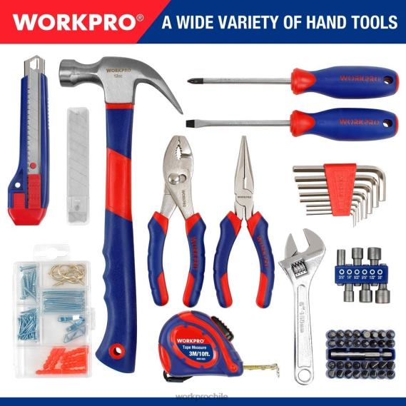 Kit de herramientas para el hogar y taladro inalámbrico de 12v, kit combinado de 177 piezas con bolsa de herramientas WORKPRO JDN8Z171 útil herramienta