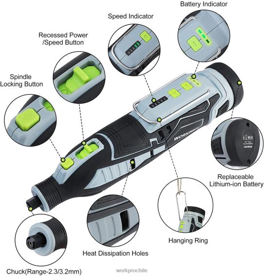 Kit de herramientas rotativas inalámbricas de 12v para manualidades y bricolaje. WORKPRO JDN8Z226 moderno herramienta