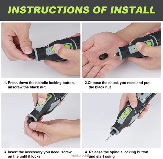 Kit de herramientas rotativas inalámbricas de 12v para manualidades y bricolaje. WORKPRO JDN8Z226 moderno herramienta