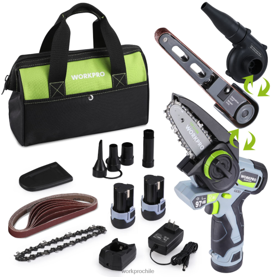lijadora de banda inalámbrica para detalles, minisierra de cadena, soplador eléctrico, kit combinado de herramientas eléctricas 3 en 1 WORKPRO JDN8Z296 moderno herramienta