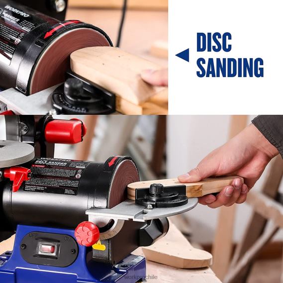Lijadora de banda de disco, banda de 1\" x 30\" y disco de lijado de 5\", incluye 6 piezas de papel de lija WORKPRO JDN8Z237 útil herramienta