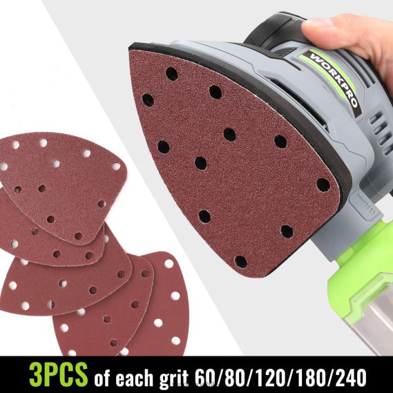 Lijadora de detalles de 1,6 amperios, lijadora eléctrica compacta de 13000 opm con recolector de polvo WORKPRO JDN8Z239 útil herramienta