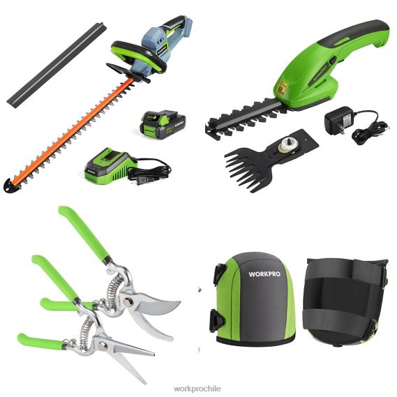 Cortasetos inalámbrico de 20 V y cortasetos de mano 2 en 1, tijeras de podar de 2 piezas y rodilleras de jardín WORKPRO JDN8Z320 moderno herramienta