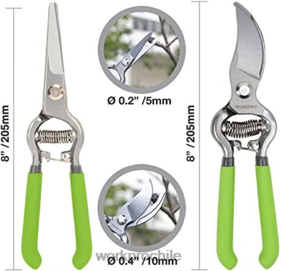 Cortasetos inalámbrico de 20 V y cortasetos de mano 2 en 1, tijeras de podar de 2 piezas y rodilleras de jardín WORKPRO JDN8Z320 moderno herramienta