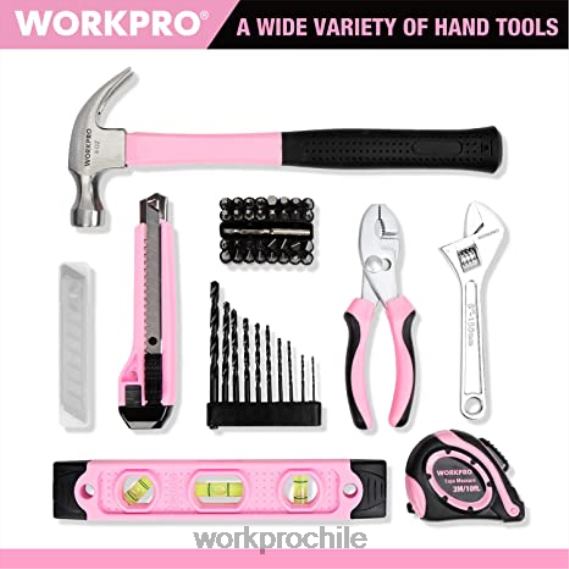 Juego de taladro inalámbrico de 12v, pistola grapadora 6 en 1, juego de destornilladores magnéticos de 8 piezas y pistola de pegamento termofusible inalámbrica WORKPRO JDN8Z313 rosa herramienta