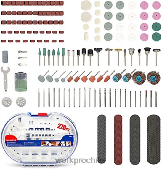 Kit de herramientas rotativas inalámbricas de 12 V, kit de accesorios para herramientas rotativas de 276 piezas, juego de abrazaderas de 8 piezas y kit de pistola grapadora 4 en 1 WORKPRO JDN8Z317 mod