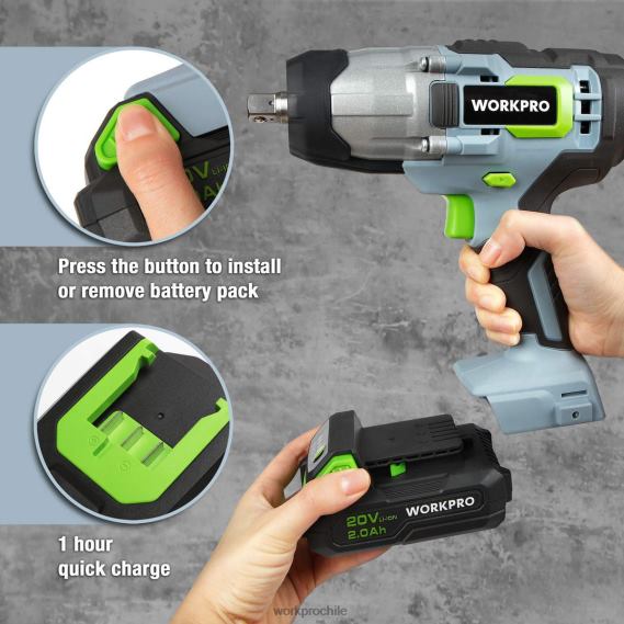 Llave de impacto inalámbrica de 20v, juego de alicates de 5 uds, juego de destornilladores magnéticos de 16 Uds y juego de llaves ajustables de 3 uds. WORKPRO JDN8Z319 útil herramienta
