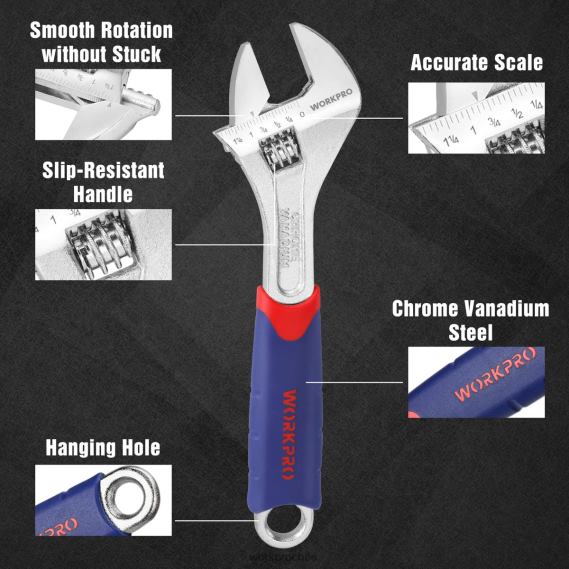 Llave de impacto inalámbrica de 20v, juego de alicates de 5 uds, juego de destornilladores magnéticos de 16 Uds y juego de llaves ajustables de 3 uds. WORKPRO JDN8Z319 útil herramienta