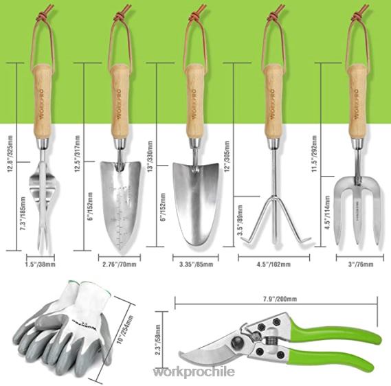 Motosierra inalámbrica, juego de herramientas de jardín de 7 piezas, 2 pares de guantes de jardín y rodilleras de jardín. WORKPRO JDN8Z314 útil herramienta