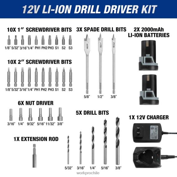 Sierra recíproca inalámbrica de 12v, kit de taladro inalámbrico de 12v, juego de destornilladores magnéticos de 12 Uds y Pistola de Pegamento Caliente inalámbrica WORKPRO JDN8Z321 útil herramienta